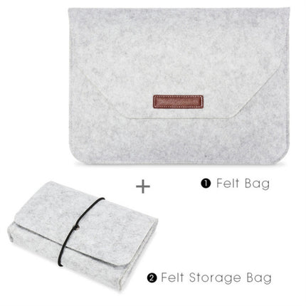 Portable Air Permeable Felt Sleeve Bag for MacBook Laptop, with Power Storage Bag, 11 inch, 12 inch, 13 inch, 15 inch