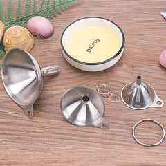 3 in 1 Stainless Steel Funnel Mini Funnel Oil Leaking Wine Leaking Integrated Liquid Dispenser Set, Oil Leaking