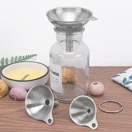 3 in 1 Stainless Steel Funnel Mini Funnel Oil Leaking Wine Leaking Integrated Liquid Dispenser Set, Oil Leaking