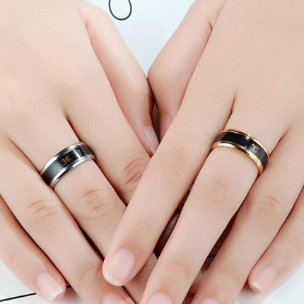 Smart Temperature Ring Stainless Steel Personalized Temperature Display Couple Ring, 6, 7, 8, 9