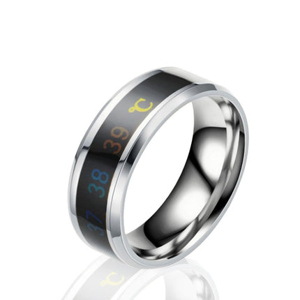 Smart Temperature Ring Stainless Steel Personalized Temperature Display Couple Ring, 6, 7, 8, 9