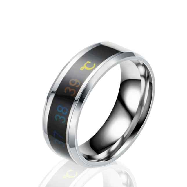 Smart Temperature Ring Stainless Steel Personalized Temperature Display Couple Ring, 10, 11, 12, 13