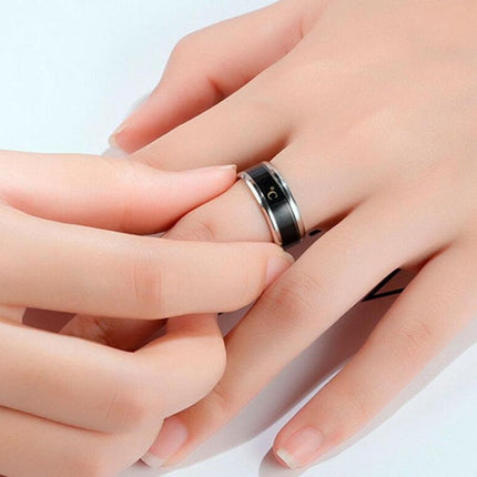 Smart Temperature Ring Stainless Steel Personalized Temperature Display Couple Ring, 10, 11, 12, 13
