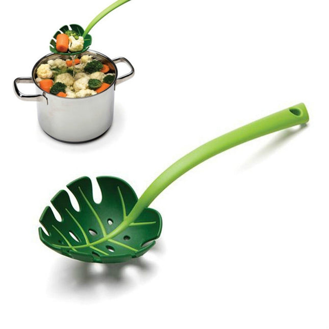 Green Leaf Colander Noodle Spoon Colander, Noodle Spoon