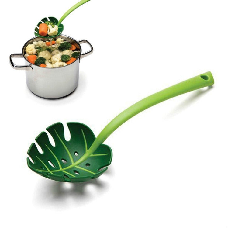 Green Leaf Colander Noodle Spoon Colander, Noodle Spoon
