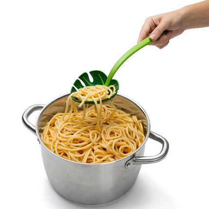 Green Leaf Colander Noodle Spoon Colander, Noodle Spoon