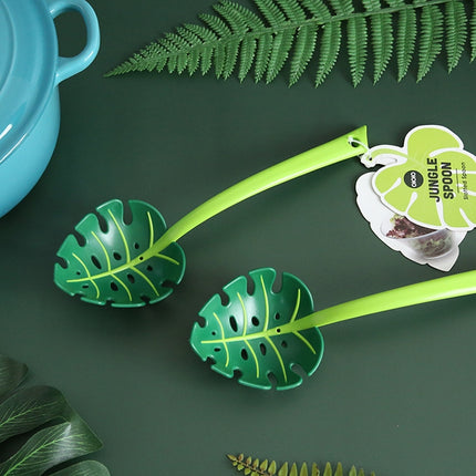 Green Leaf Colander Noodle Spoon Colander, Noodle Spoon