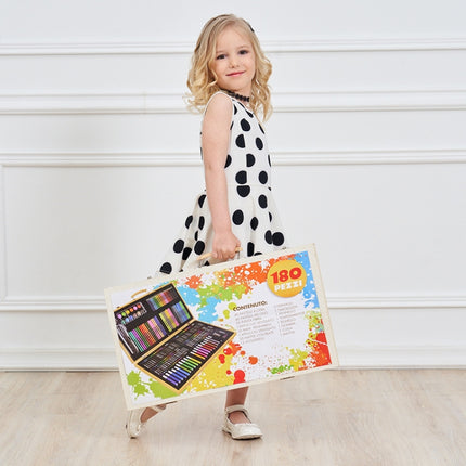 Painting Wooden Box Colorful Pen Set Art School Supplies For Children, 180 in 1