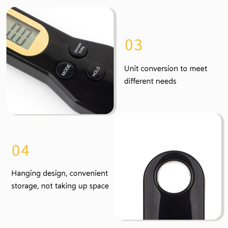 ABS Electronic Measuring Spoon Spoon Weighing Measuring Tool, Specification: 500g/0.1g, 500g/0.1g ABS White, 500g/0.1g ABS Black