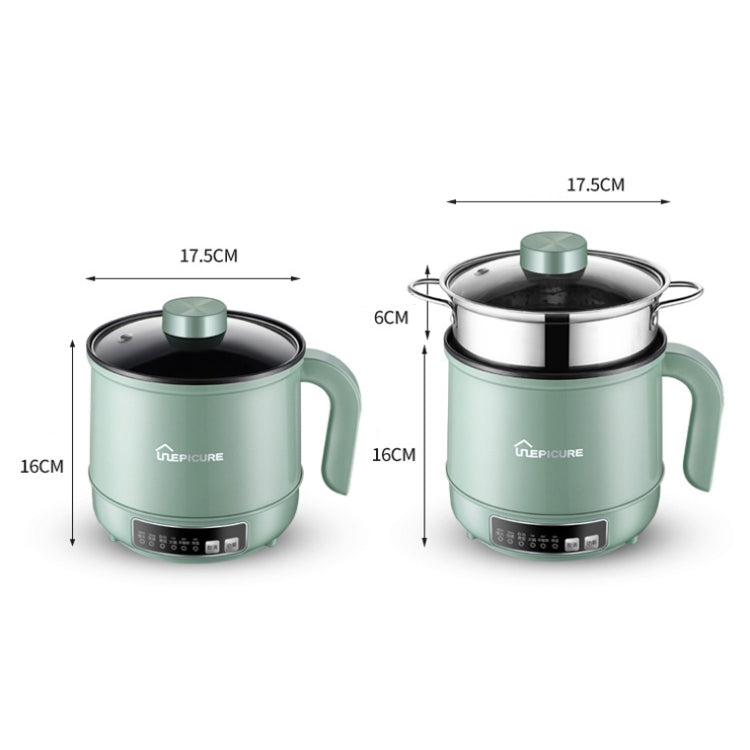 Multi-Function Electric-Cooker Mini Dormitory Student Cooking Rice Stir Frying Non-Stick Pot, 110V US Plug, White Manual Single Pot, White Manual Style with Steaming Grid, White Smart Single Pot, White Smart With Steaming Grid, Green Manual Single Pot�...