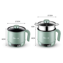 Multi-Function Electric-Cooker Mini Dormitory Student Cooking Rice Stir Frying Non-Stick Pot, 110V US Plug, White Manual Single Pot, White Manual Style with Steaming Grid, White Smart Single Pot, White Smart With Steaming Grid, Green Manual Single Pot�...