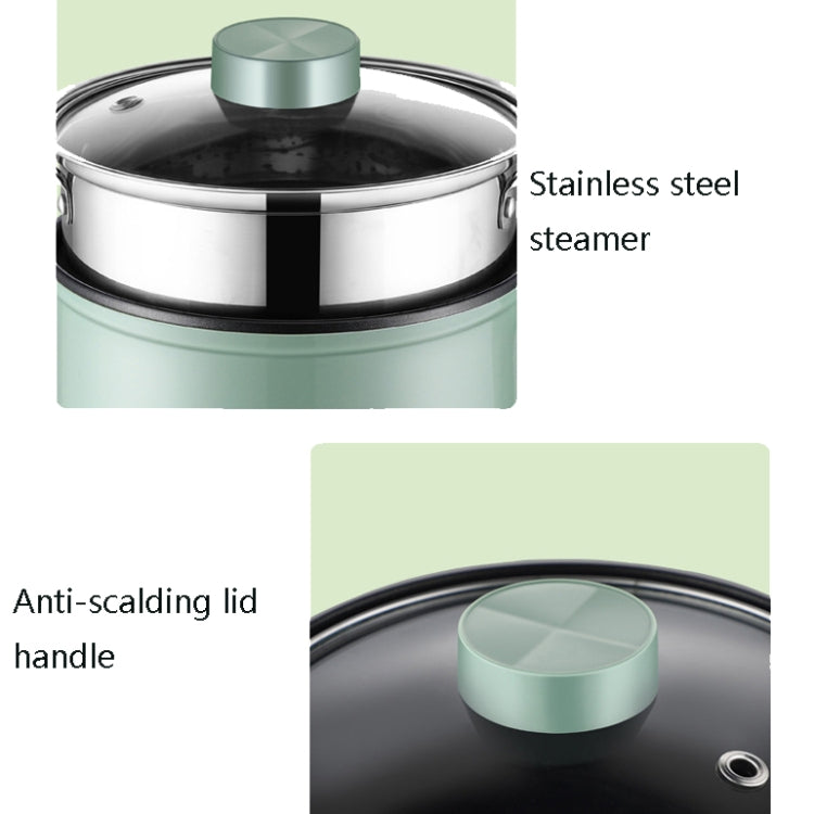 Multi-Function Electric-Cooker Mini Dormitory Student Cooking Rice Stir Frying Non-Stick Pot, 110V US Plug, White Manual Single Pot, White Manual Style with Steaming Grid, White Smart Single Pot, White Smart With Steaming Grid, Green Manual Single Pot�...