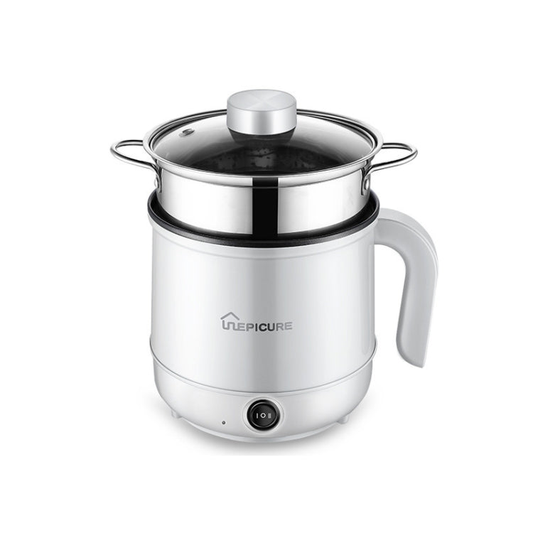 Multi-Function Electric-Cooker Mini Dormitory Student Cooking Rice Stir Frying Non-Stick Pot, 110V US Plug, White Manual Single Pot, White Manual Style with Steaming Grid, White Smart Single Pot, White Smart With Steaming Grid, Green Manual Single Pot�...