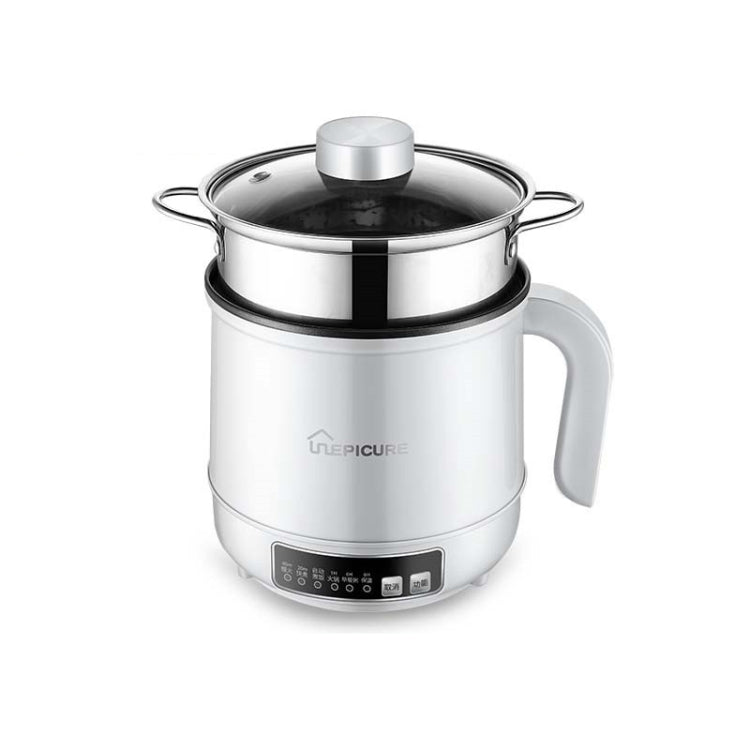 Multi-Function Electric-Cooker Mini Dormitory Student Cooking Rice Stir Frying Non-Stick Pot, 110V US Plug, White Manual Single Pot, White Manual Style with Steaming Grid, White Smart Single Pot, White Smart With Steaming Grid, Green Manual Single Pot�...