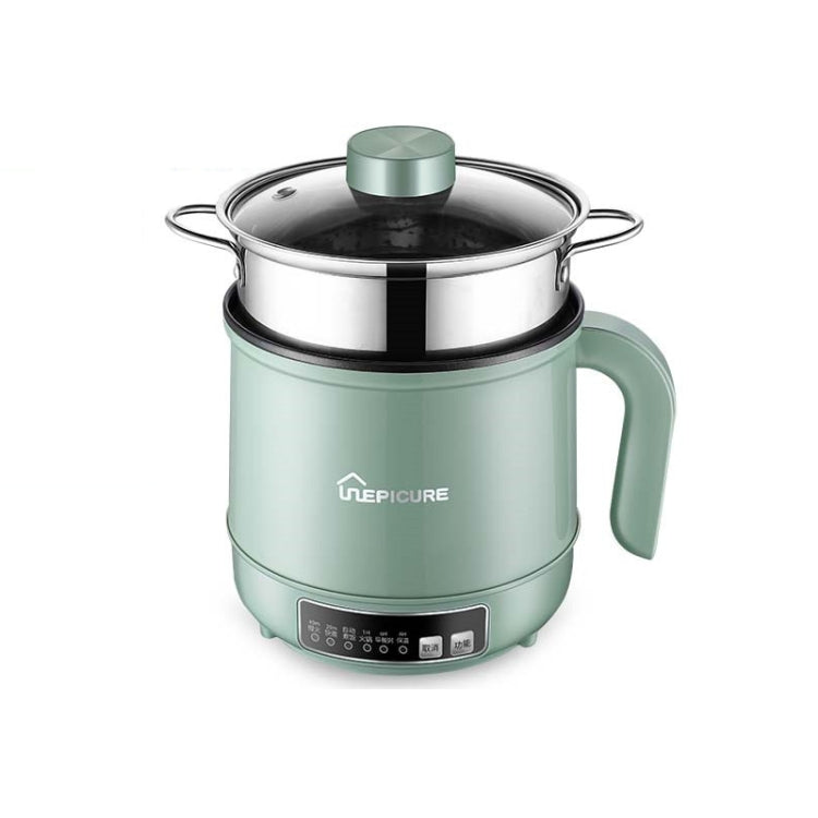 Multi-Function Electric-Cooker Mini Dormitory Student Cooking Rice Stir Frying Non-Stick Pot, 110V US Plug, White Manual Single Pot, White Manual Style with Steaming Grid, White Smart Single Pot, White Smart With Steaming Grid, Green Manual Single Pot�...