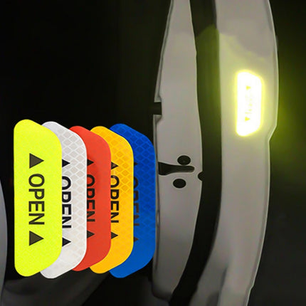 OPEN Reflective Tape Warning Mark Bicycle Accessories Car Door Stickers, Yellow, White, Red, Blue