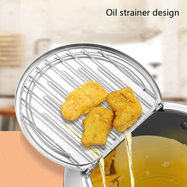 Fryer Pot Household Non-Stick Pan Temperature Control Mini Frying Pot, 24cm, 20cm