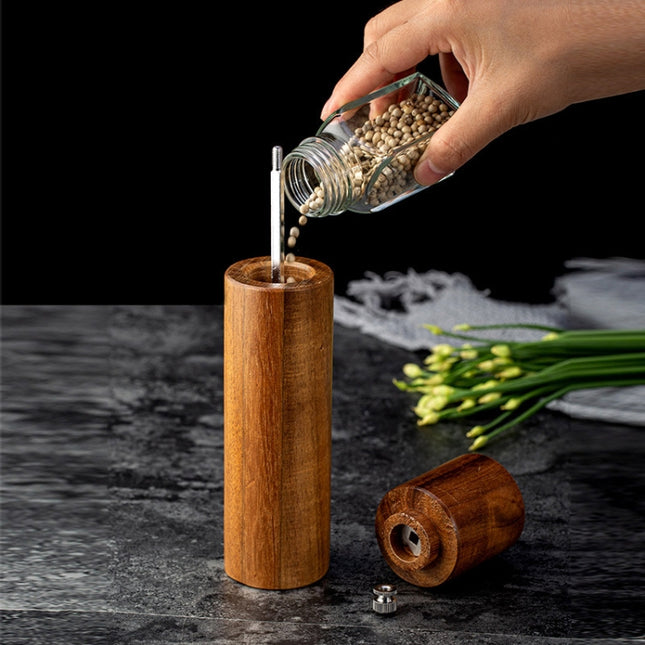 Wooden Pepper Grinder Household Sea Salt Manual Seasoning Bottle Kitchen Tool, Style 1