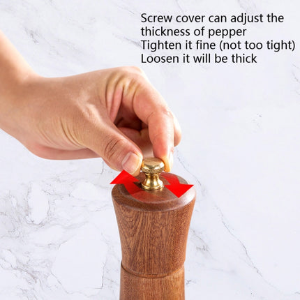 Wood Pepper Grinder Kitchen Household Manual Solid Pepper Powder Black Pepper Mill Grinder Bottle Seasoning Jar, Style 3, 5 inch, Style 3, 8 inch