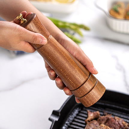 Wood Pepper Grinder Kitchen Household Manual Solid Pepper Powder Black Pepper Mill Grinder Bottle Seasoning Jar, Style 3, 5 inch, Style 3, 8 inch