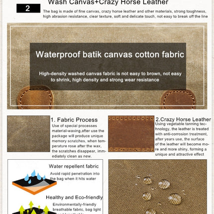 Batik Canvas Waterproof Photography Bag Outdoor Wear-resistant Large Camera Photo Backpack Men for Nikon / Canon / Sony / Fujifilm