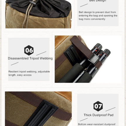 Batik Canvas Waterproof Photography Bag Outdoor Wear-resistant Large Camera Photo Backpack Men for Nikon / Canon / Sony / Fujifilm