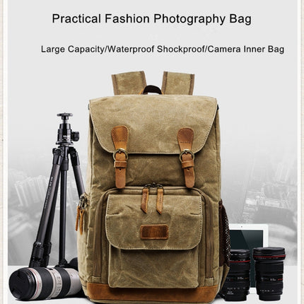 Batik Canvas Waterproof Photography Bag Outdoor Wear-resistant Large Camera Photo Backpack Men for Nikon / Canon / Sony / Fujifilm