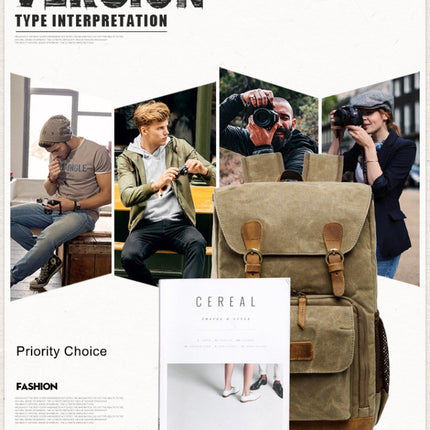 Batik Canvas Waterproof Photography Bag Outdoor Wear-resistant Large Camera Photo Backpack Men for Nikon / Canon / Sony / Fujifilm