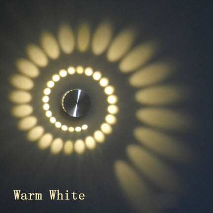 3W Modern Interior Creative Spiral Round Wall Lamp for Club, KTV, Corridor, Aisle, Background Wall Decoration Lamp, Recessed In, Wall Mounted