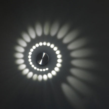 3W Modern Interior Creative Spiral Round Wall Lamp for Club, KTV, Corridor, Aisle, Background Wall Decoration Lamp, Recessed In, Wall Mounted