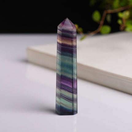 Natural Rough Stone Hexagonal Crystal Column Colorful Fluorite Column Ornaments, 3.5-4 cm, 4.1-4.9 cm, 5-6 cm, 6.1-6.4 cm, 6.5-7 cm, 7.1-7.4 cm, 7.5-8 cm, 8.1-9 cm, 9.1-10 cm, 10.1-11 cm, 11.1-12 cm, 12.1-13 cm, 13.1-14 cm, 14.1-15 cm, 3 cm or So
