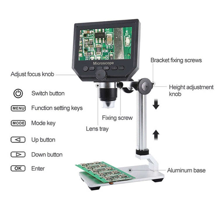 G600A HD Mobile Phone Repair Microscope 4.3 Inch Screen Digital Microscope Electron Microscope