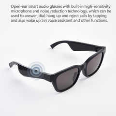 F002 Binaural Mini Smart Call Waterproof And Anti-Bluetooth Bluetooth Glasses Earphone, Black Sunglasses, Blue, Transparent