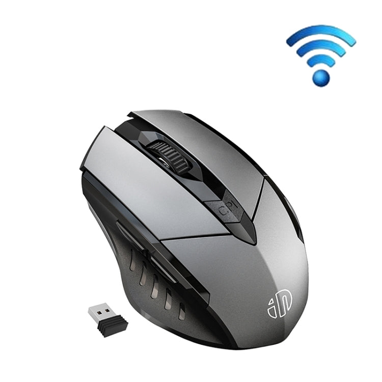 Inphic A1 6 Keys 1000/1200/1600 DPI Home Gaming Wireless Mechanical Mouse, Colour: Gray Wireless+Bluetooth 4.0+Bluetooth 5.0, Black Wireless Charging Silent Version, Gray Wireless Charging Silent Version, Gray Wireless+Bluetooth 4.0+Bluetooth 5.0������...