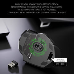 Inphic A1 6 Keys 1000/1200/1600 DPI Home Gaming Wireless Mechanical Mouse, Colour: Gray Wireless+Bluetooth 4.0+Bluetooth 5.0, Red Wireless Charging Silent Version, Gray Wireless+Bluetooth 4.0+Bluetooth 5.0, Black Wireless+Bluetooth 4.0+Bluetooth 5.0