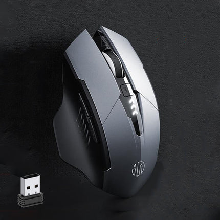 Inphic A1 6 Keys 1000/1200/1600 DPI Home Gaming Wireless Mechanical Mouse, Colour: Gray Wireless+Bluetooth 4.0+Bluetooth 5.0, Black Wireless Charging Silent Version, Gray Wireless Charging Silent Version, Gray Wireless+Bluetooth 4.0+Bluetooth 5.0      ...