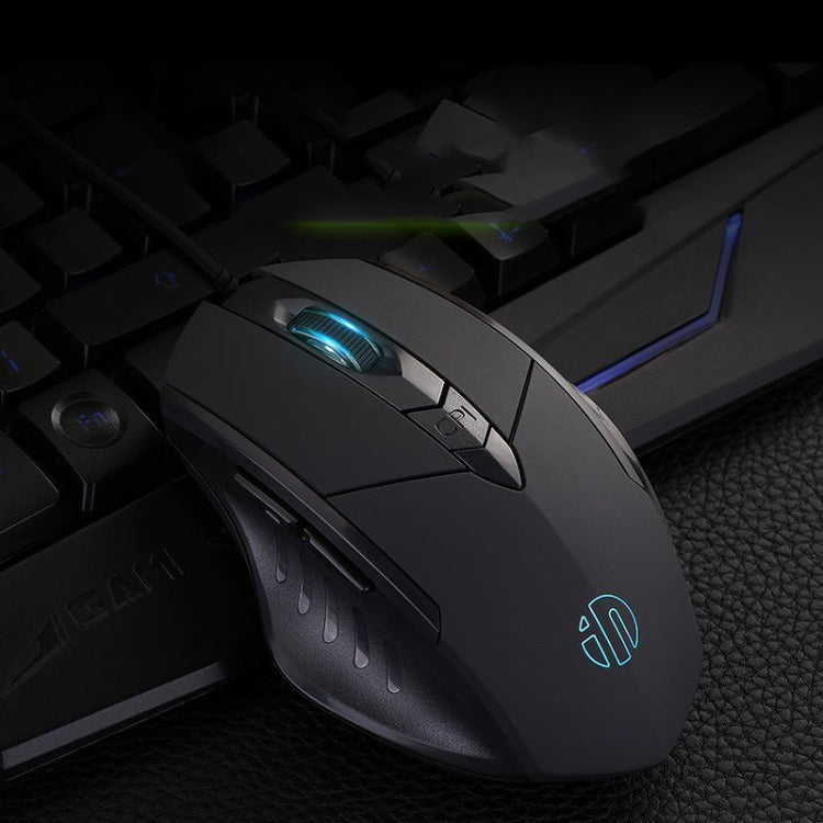 Inphic PW1 Game Mute Macro Definition Illuminated Wired Mouse, Cable Length: 1.5m, Mute Black Business Version, Mute Black Game Version, Mute Titanium Gray Game Version