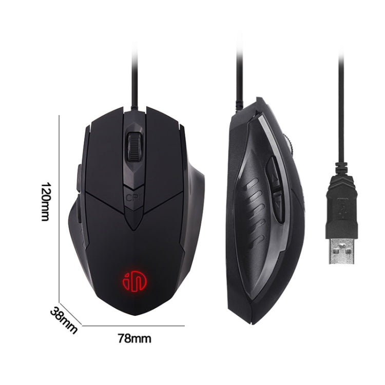 Inphic PW1 Game Mute Macro Definition Illuminated Wired Mouse, Cable Length: 1.5m, Mute Black Business Version, Mute Black Game Version, Mute Titanium Gray Game Version