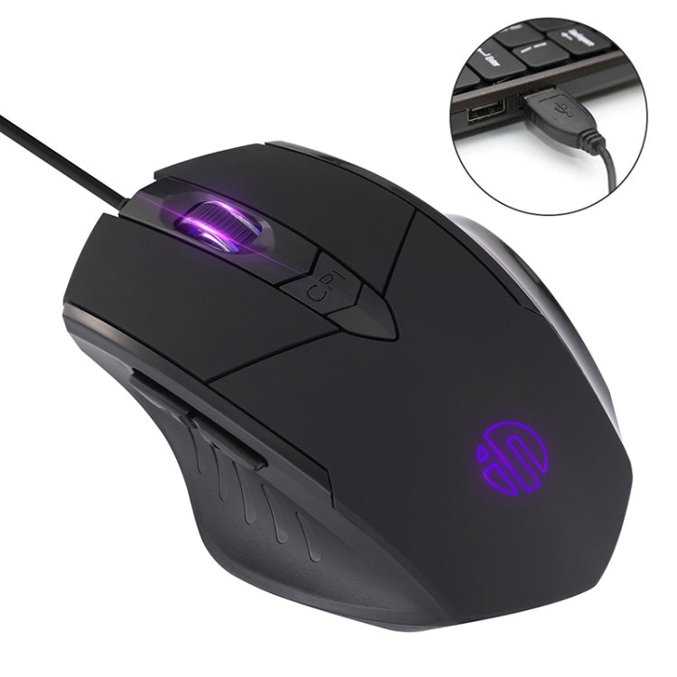 Inphic PW1 Game Mute Macro Definition Illuminated Wired Mouse, Cable Length: 1.5m, Mute Black Business Version, Mute Black Game Version, Mute Titanium Gray Game Version