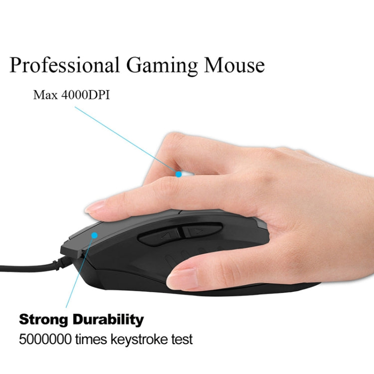 Inphic PW1 Game Mute Macro Definition Illuminated Wired Mouse, Cable Length: 1.5m, Mute Black Business Version, Mute Black Game Version, Mute Titanium Gray Game Version