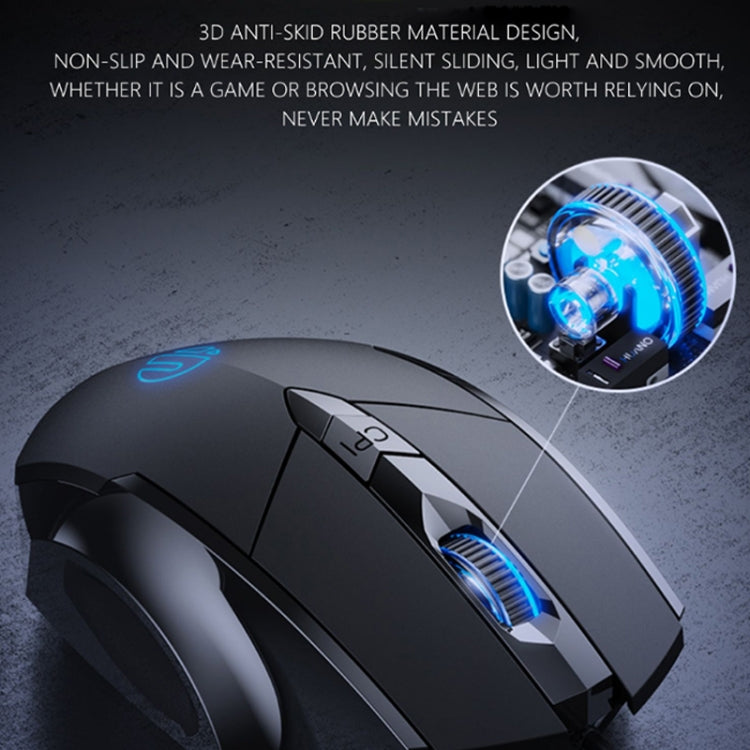 Inphic PW1 Game Mute Macro Definition Illuminated Wired Mouse, Cable Length: 1.5m, Mute Black Business Version, Mute Black Game Version, Mute Titanium Gray Game Version