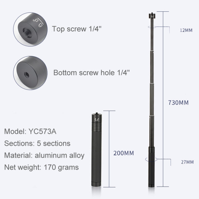 Extension Rod Stabilizer Dedicated Selfie Extension Rod for G5 / SPG / WG2 Gimbal, YC573A