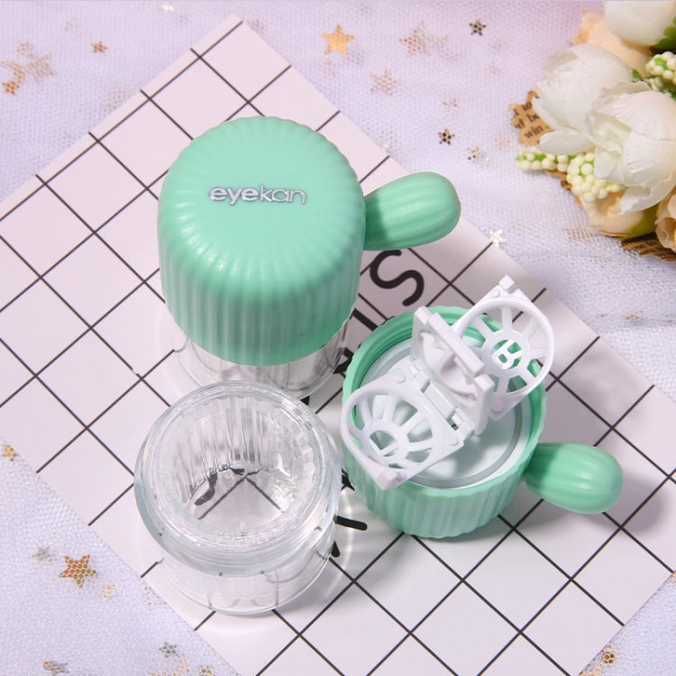 Eyekan HL-830 Manually Hand Pull Rotation Contact Lens Cleaner Washer Cleaning Lenses Case Tool, Pink, Green, Blue