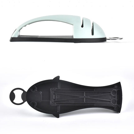 Multi-Function Fish Shape Knife Sharpener Tool Holder Diamond Tungsten Steel Knife Sharpener, Green, Pink, Black