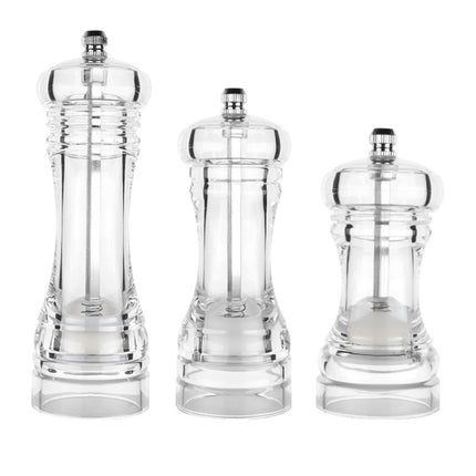 Acrylic Transparent Pepper Grinder Manual Pepper Grinder Ceramic Core Multi-Purpose Seasoning Bottle, 4 Inch, 5 Inch, 6 Inch