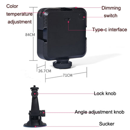 Video Conference Fill Light Mobile Phone Camera Universal Computer Live Photography Light, Suction Cup Set