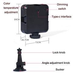 Video Conference Fill Light Mobile Phone Camera Universal Computer Live Photography Light, Suction Cup Set