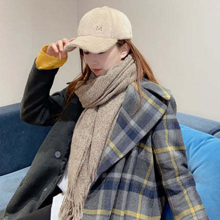 Women Autumn and Winter Thickened Rabbit Fur Plush Baseball Cap Curved Brim Warm Cap, Adjustable