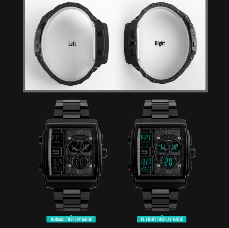 SKMEI 1274  Men Fashion Electronic Watch Multifunctional Outdoor Sports Watch, Red, Blue, Black, Golden