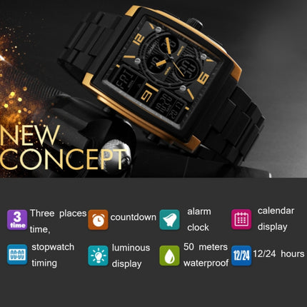 SKMEI 1274  Men Fashion Electronic Watch Multifunctional Outdoor Sports Watch, Red, Blue, Black, Golden